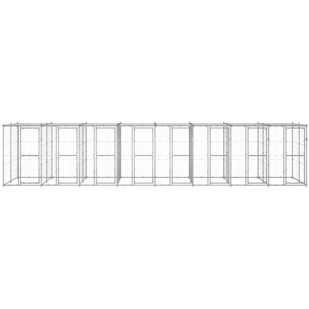 Gabbia Per Cani Da Esterno In Acciaio Zincato Con Tetto 19,36m - Foto 2