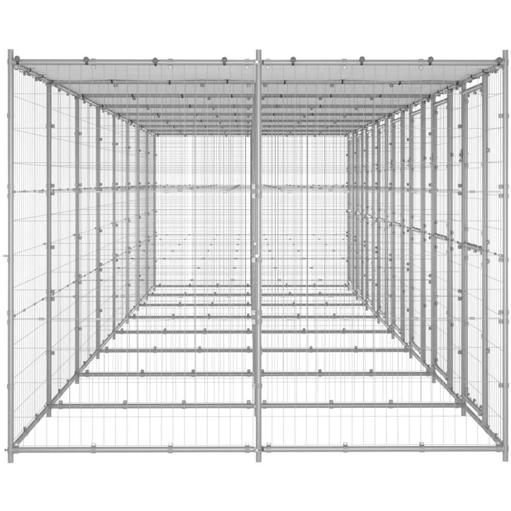 Gabbia Per Cani Da Esterno In Acciaio Zincato Con Tetto 19,36m - Foto 3