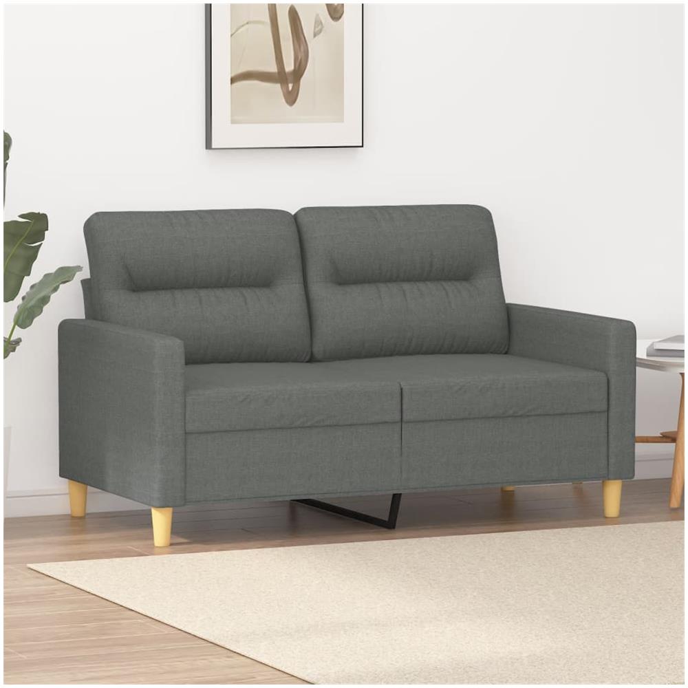 Divano A 2 Posti Grigio Scuro 120 Cm In Tessuto - Foto 1