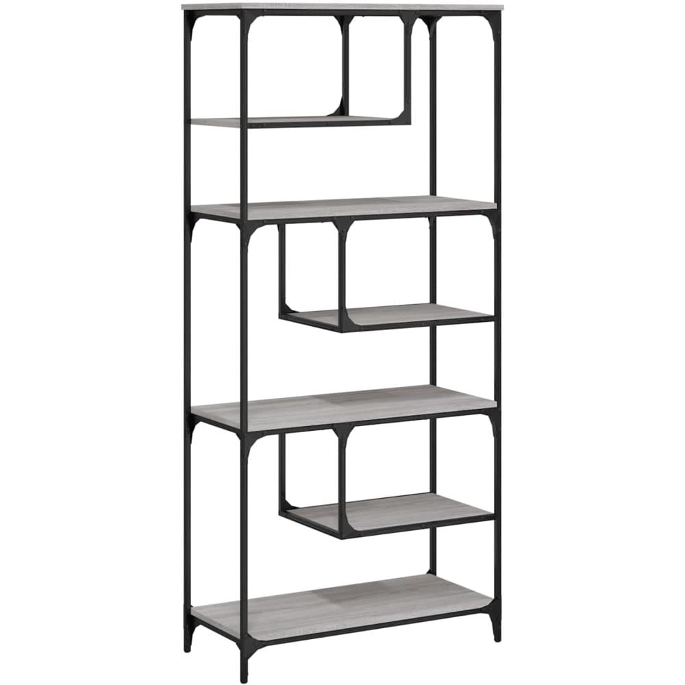 Libreria Grigio Sonoma 81x36x176 Cm In Legno Multistrato - Foto 2