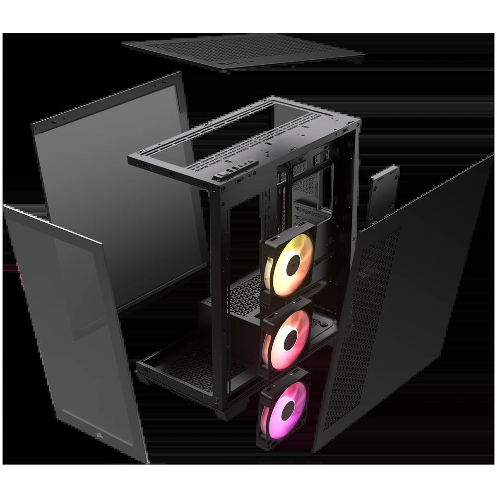 Case iCUE LINK 3500X RGB Middle Tower Vetro Temperato No-Power minITX /mATX /ATX /E-ATX 2 Porte USB 3.0 Colore Nero - Foto 6