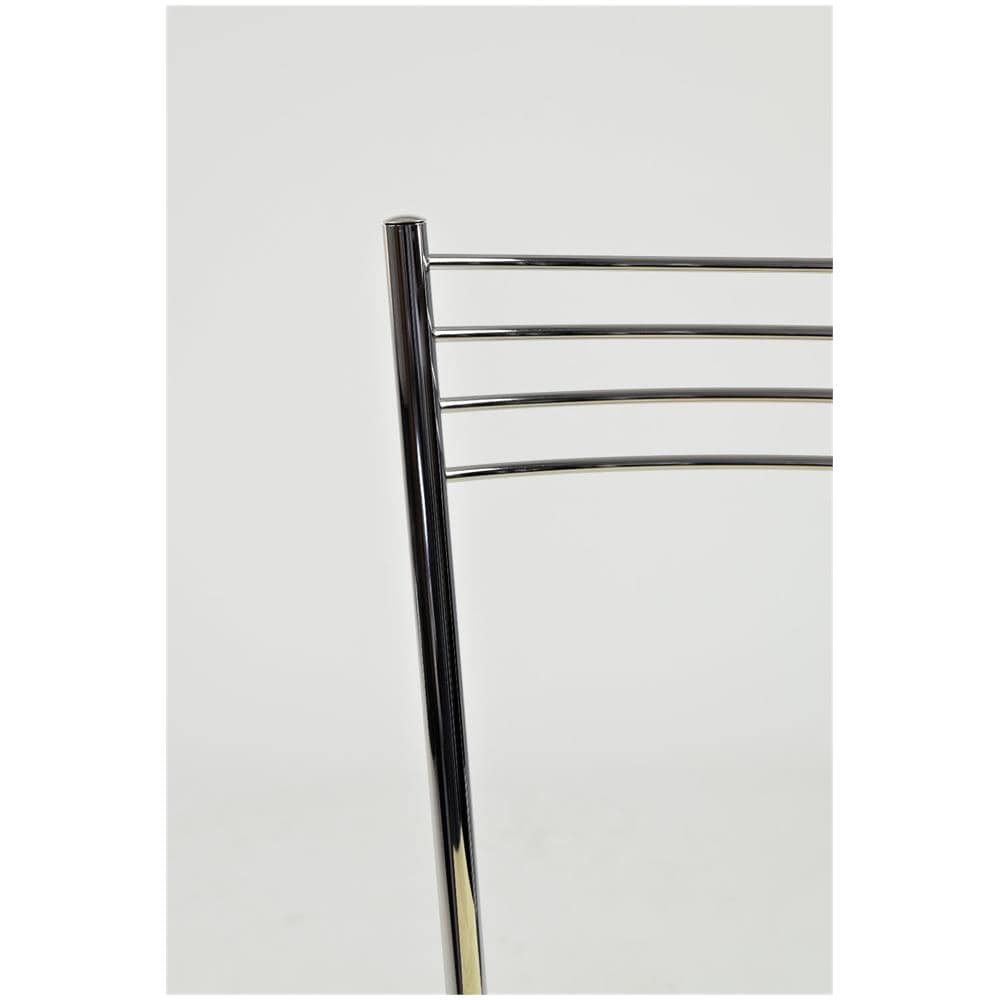 Set 4 Sedie modello Elena per cucina bar e sala da pranzo, robusta struttura in acciaio cromato, seduta in legno anilina bianca - Foto 6