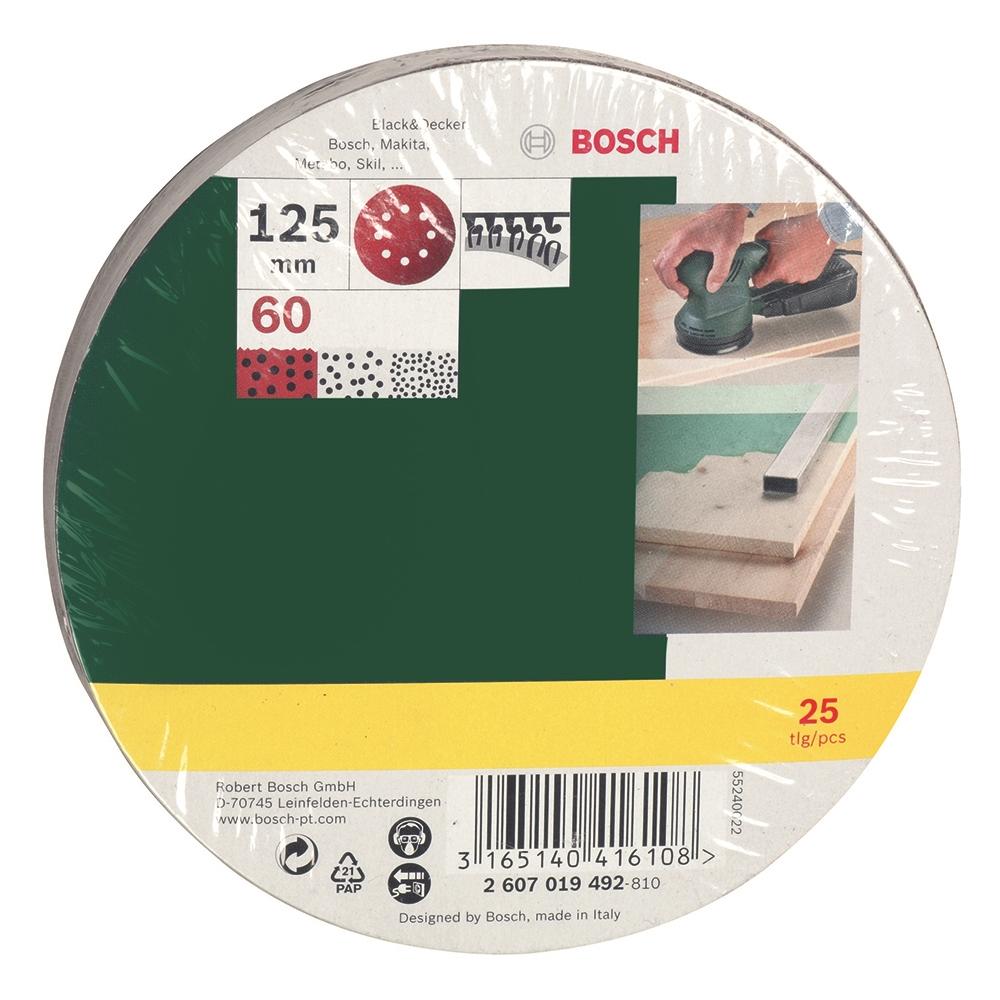 25 Fogli Abrasivi Levigatrice Rotorbitale 125mm P60 - Foto 1