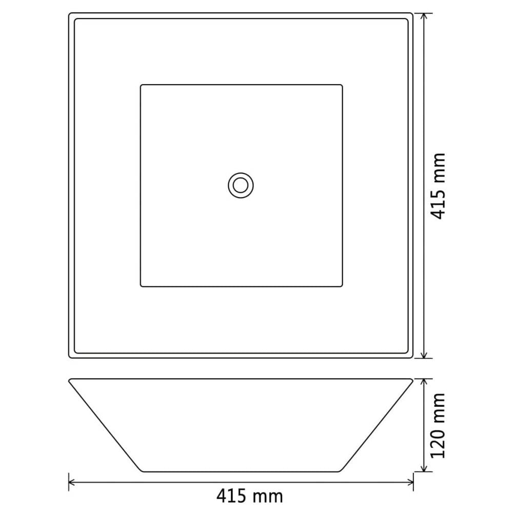 Lavandino Quadrato In Ceramica Bianca 41,5x41,5x12 Cm - Foto 10