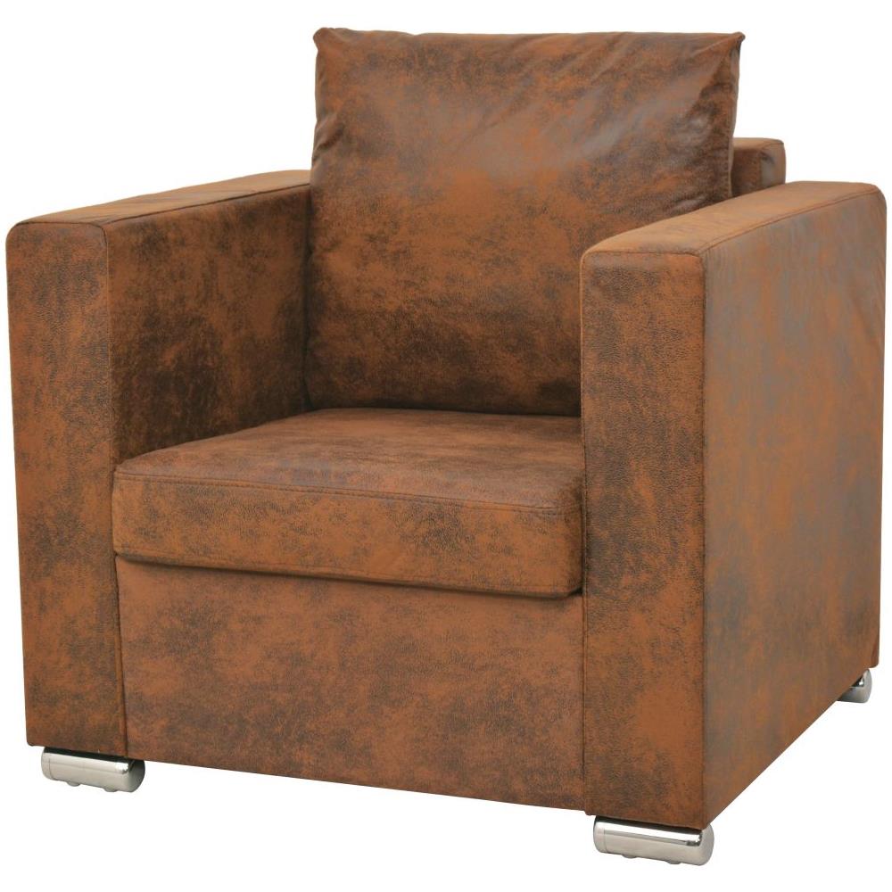 Poltrona 82x73x82 Cm In Pelle Scamosciata Artificiale - Foto 1