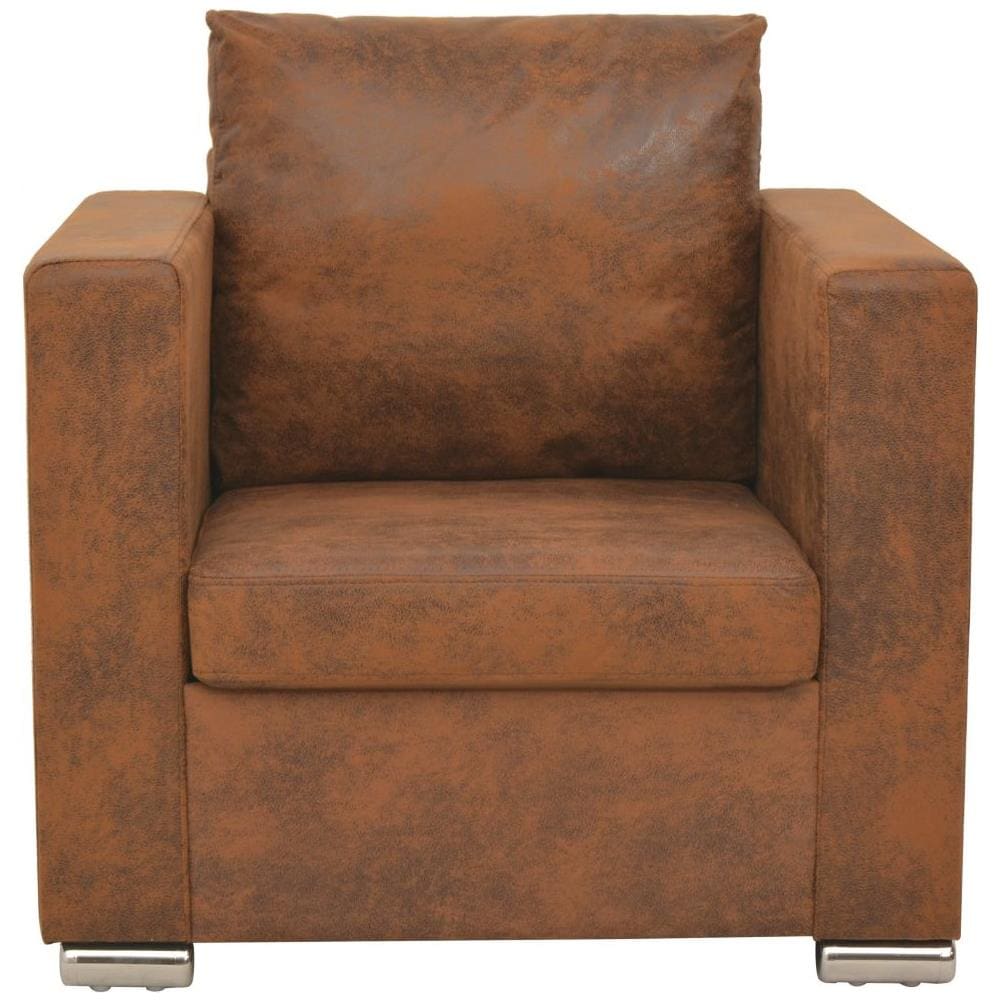 Poltrona 82x73x82 Cm In Pelle Scamosciata Artificiale - Foto 2