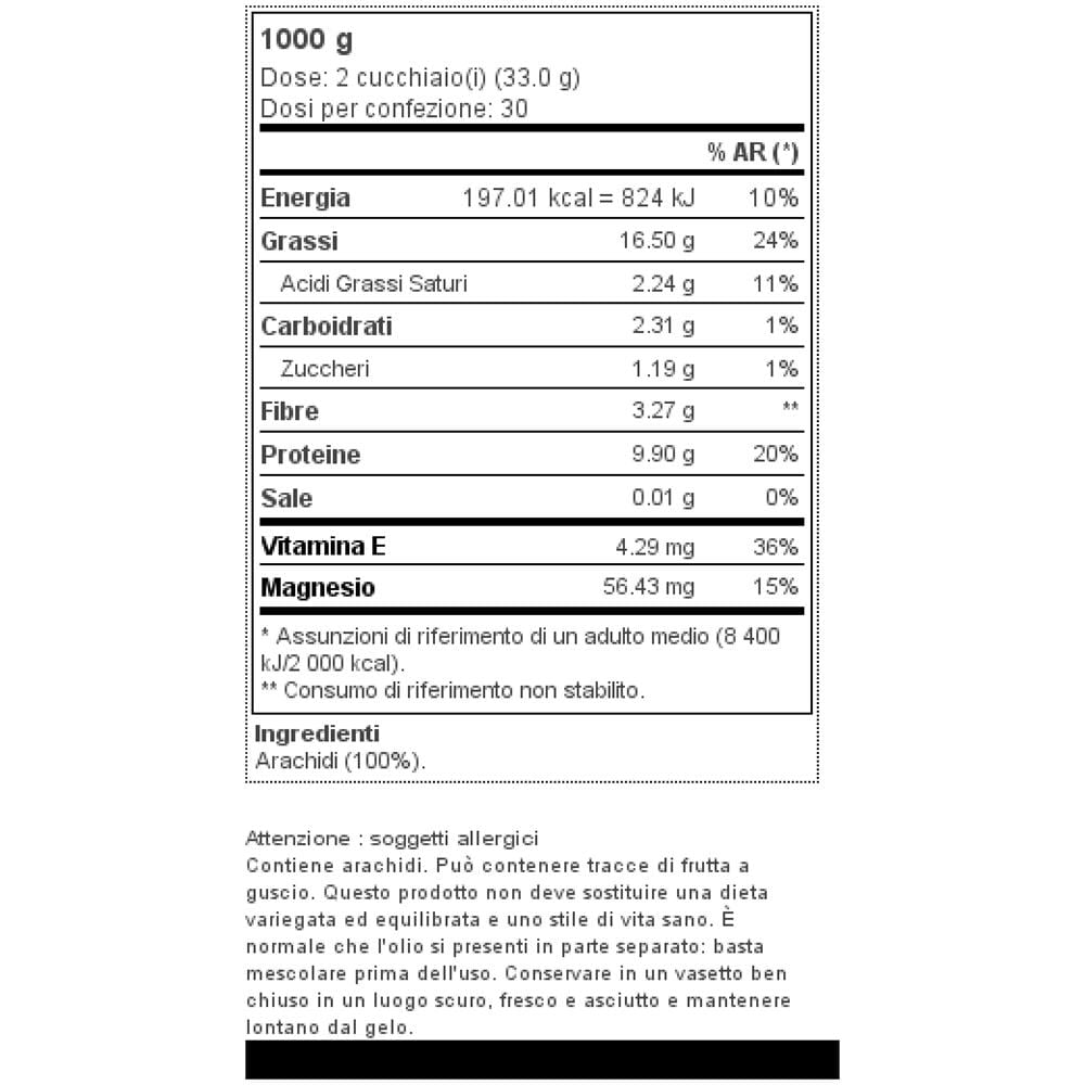 Burro Di Arachidi 1000 G - Delizioso Snack Proteico E Puro Vegan - Smooth - Foto 2