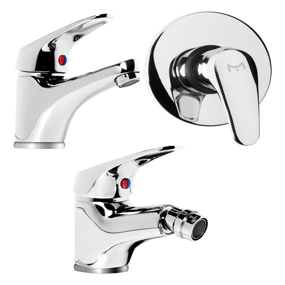 Tris Rubinetti Miscelatori Bidet Lavabo Doccia Ad Incasso Linea Europa Cromata - Foto 1