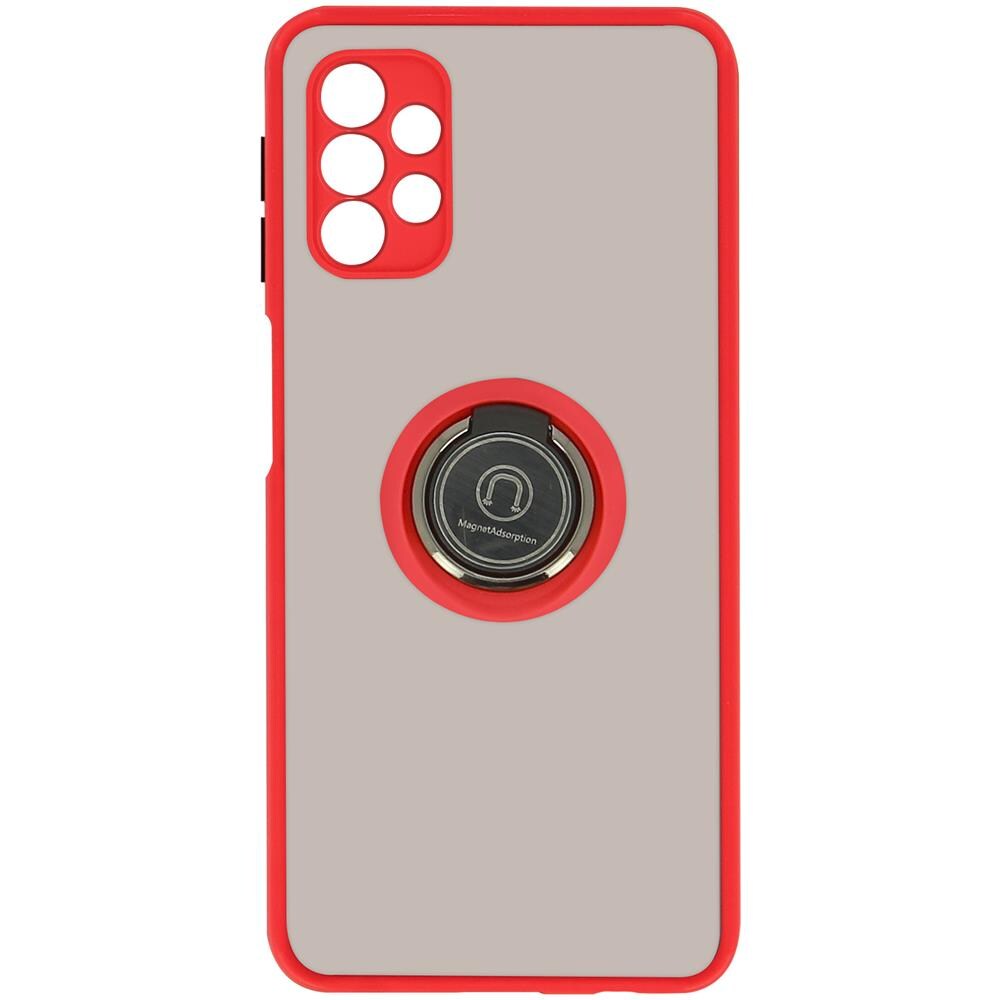 Cover Samsung Galaxy A32 5g Anello In Metallo Funzione Supporto Rossa - Foto 1