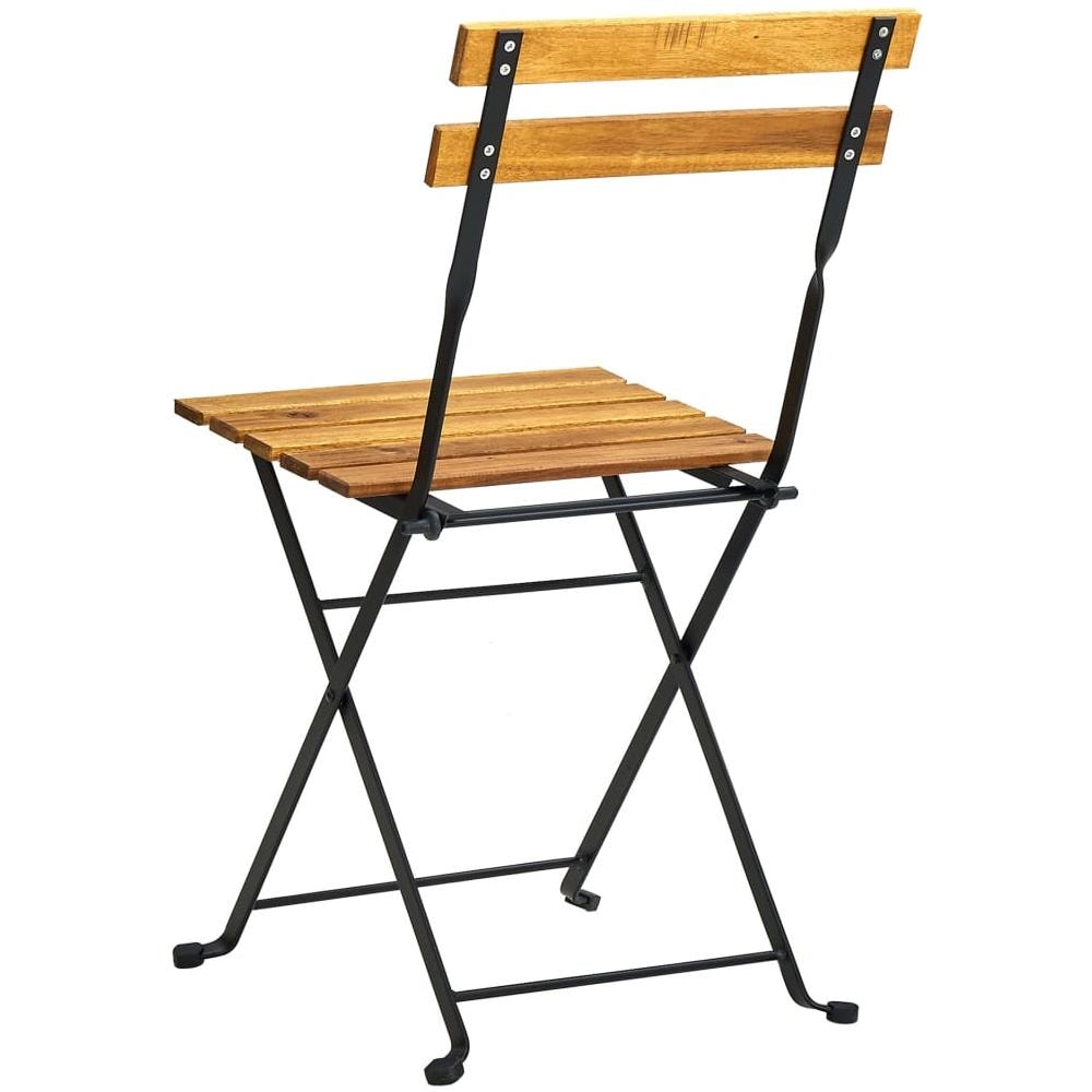 Sedie Da Giardino Pieghevoli 2 Pz In Acciaio E Massello Acacia - Foto 9