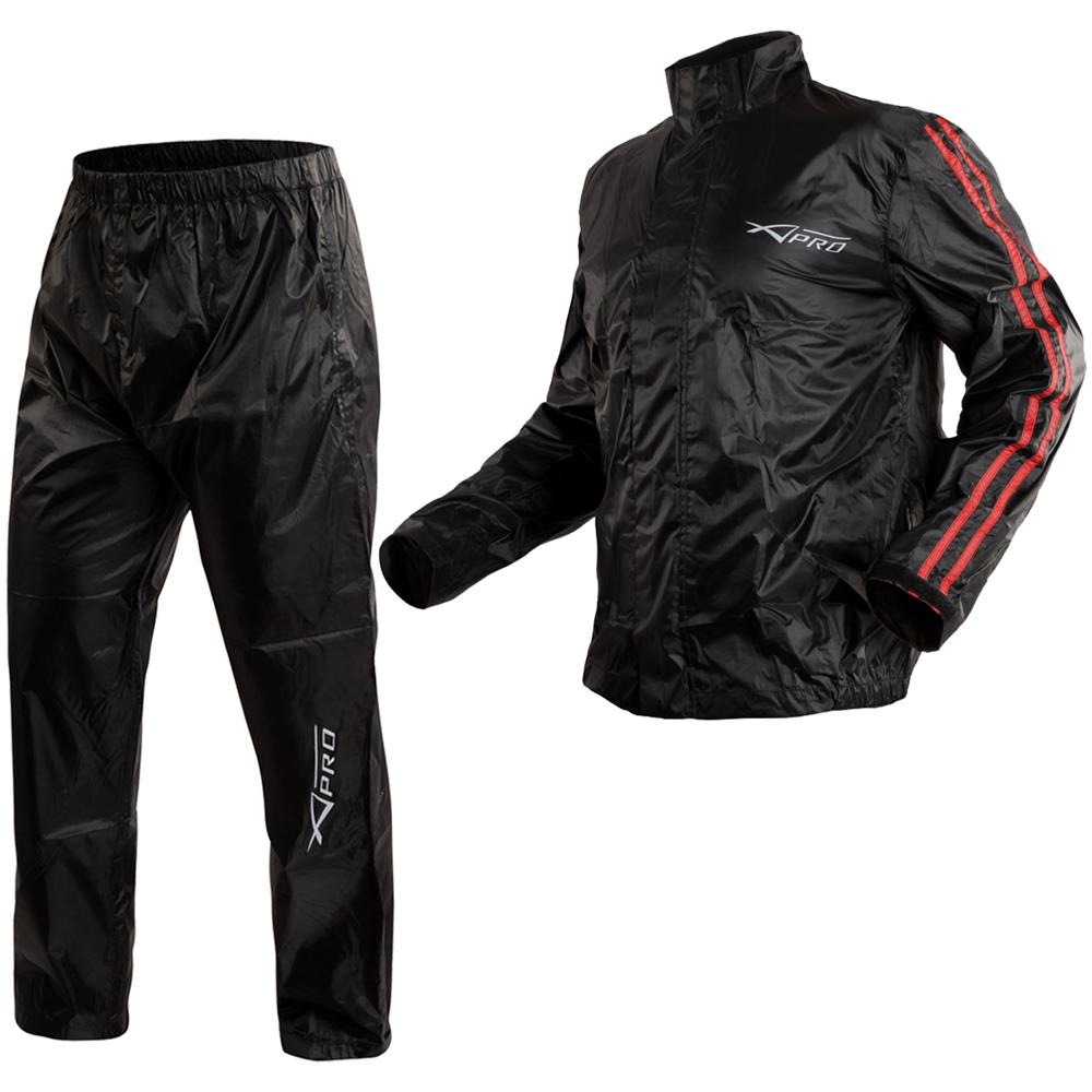 Giacca Pantaloni Scooter Impermeabile Moto Antipioggia Alta Visibilità Rosso Xl - Foto 2