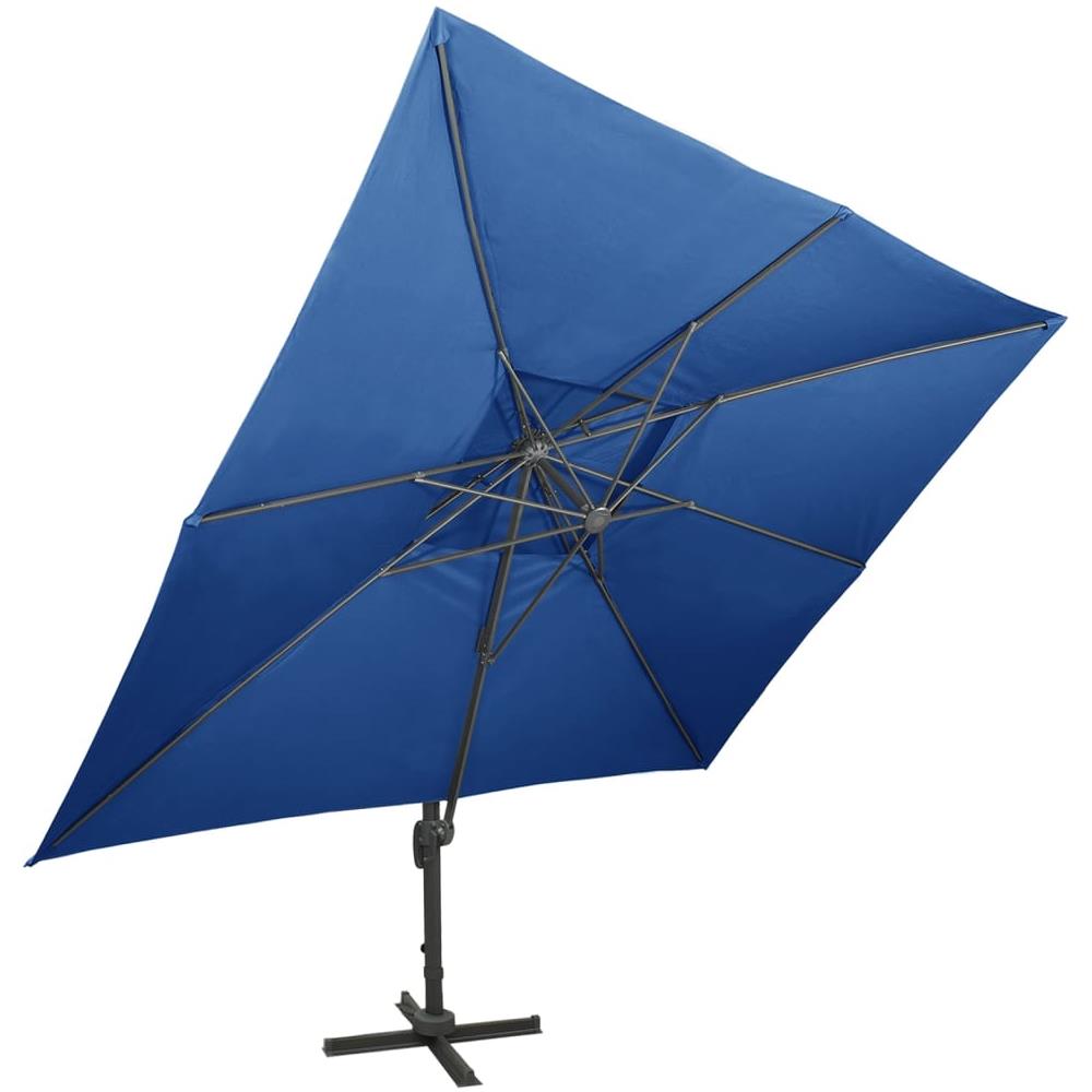 Ombrellone a Sbalzo con Doppia Copertura 400x300 cm Azzurro - Foto 2