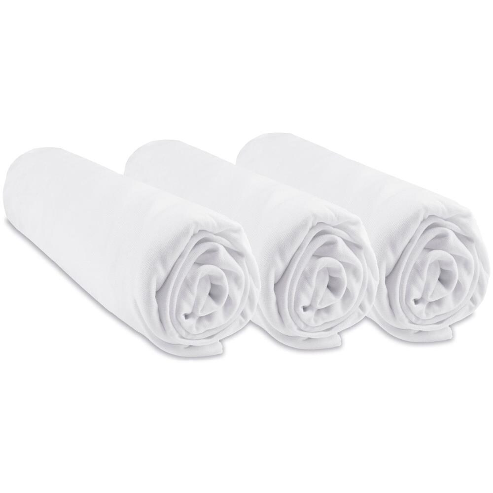 Set Di 3 Lenzuola Con Angoli In Jersey Di Cotone 100% - 70x140 Cm - Bianco - Foto 1