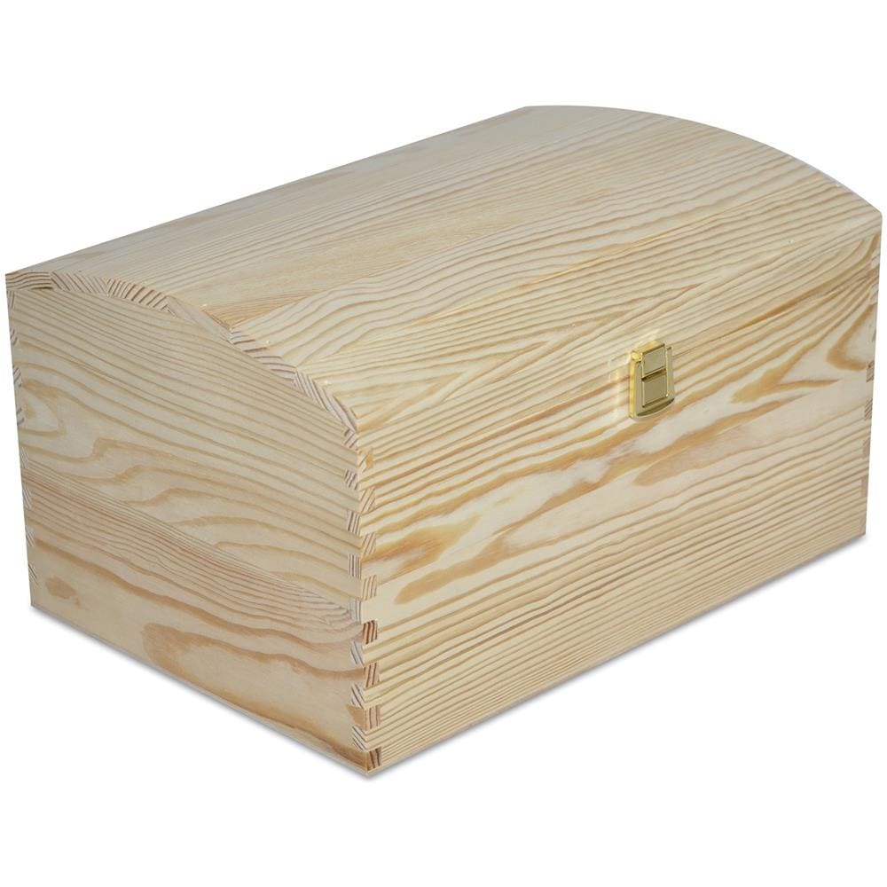 Scatola In Legno | 34,5 X 25 X 19,2 Cm | Con Coperchio Arrotondato E Serratura | Grande Cassetta Portaoggetti Portagiochi Cofanetto | Ideale Per Decoupage Documenti Giocattoli Attrezzi - Foto 1