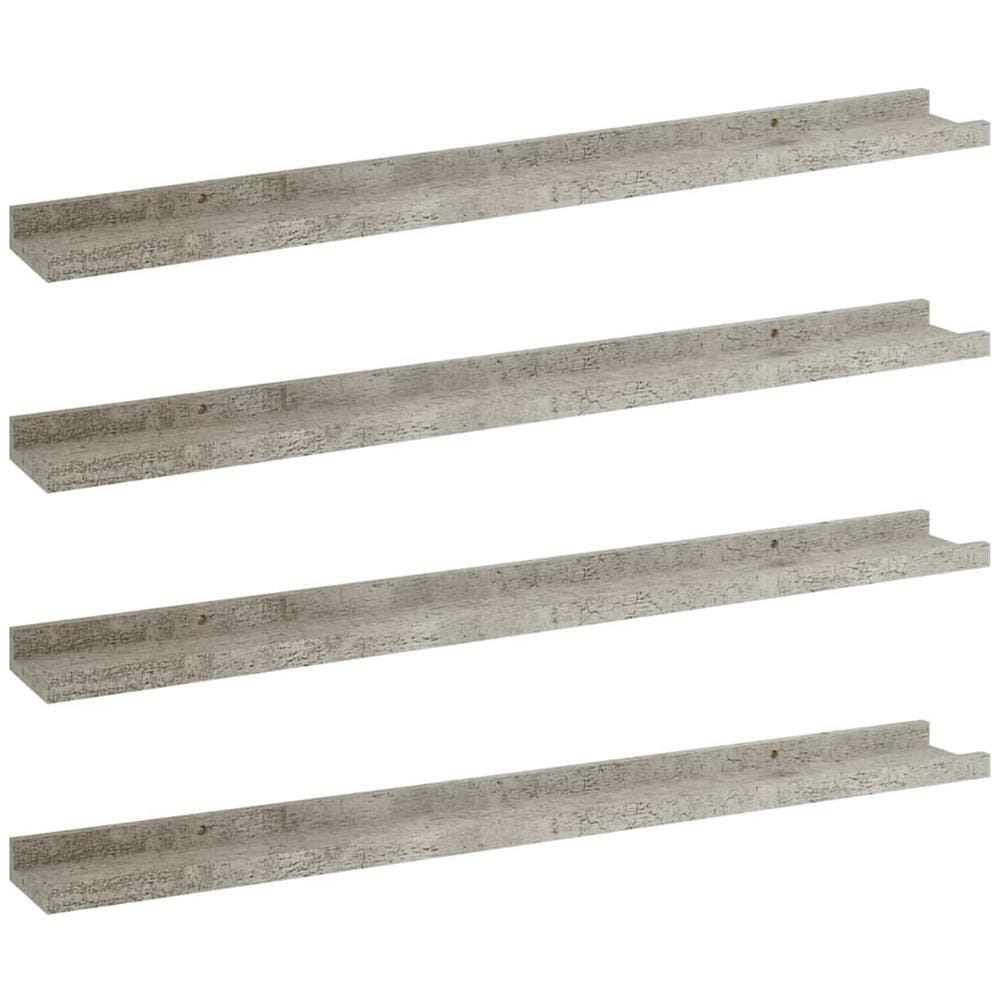Mensole Da Parete 4 Pz Grigio Cemento 80x9x3 Cm - Foto 2