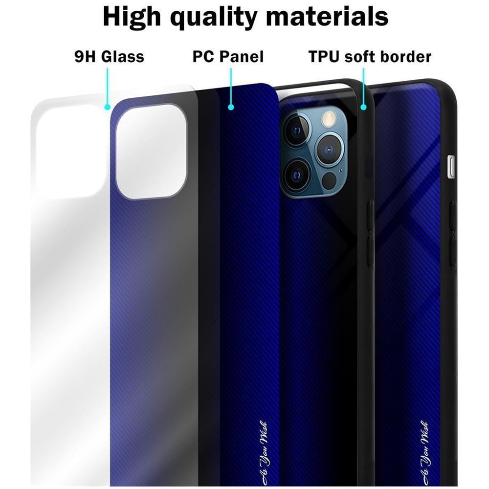Custodia Compatibile Con Apple Iphone 13 Pro Max - Ottica A Strisce In Cobalto Viola - Coperchio Protettivo In Vetro Temperato E Silicone Tpu - Foto 7