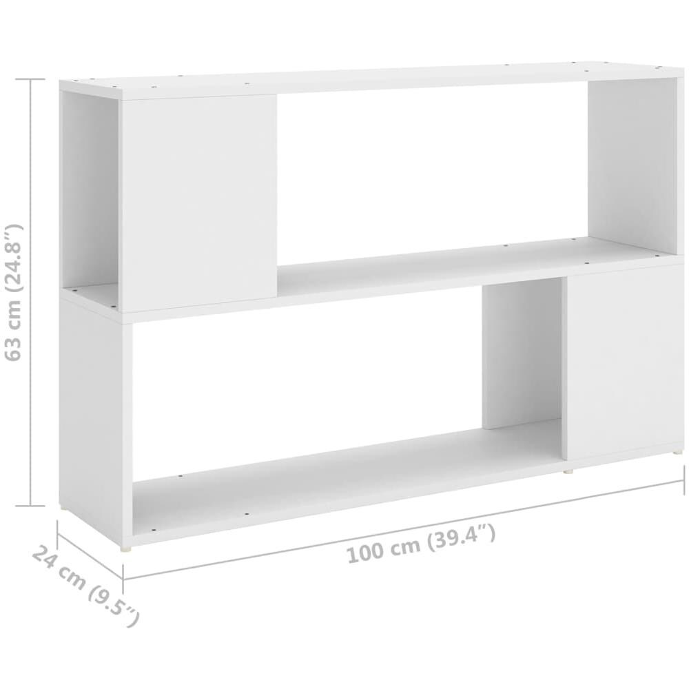 Libreria Bianca 100x24x63 cm in Legno Multistrato - Foto 2