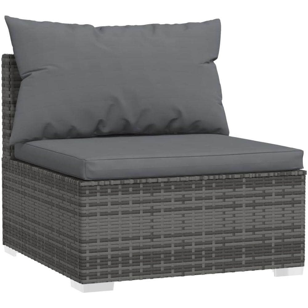 Set Divani Da Giardino 8 Pz Con Cuscini In Polyrattan Grigio - Foto 8