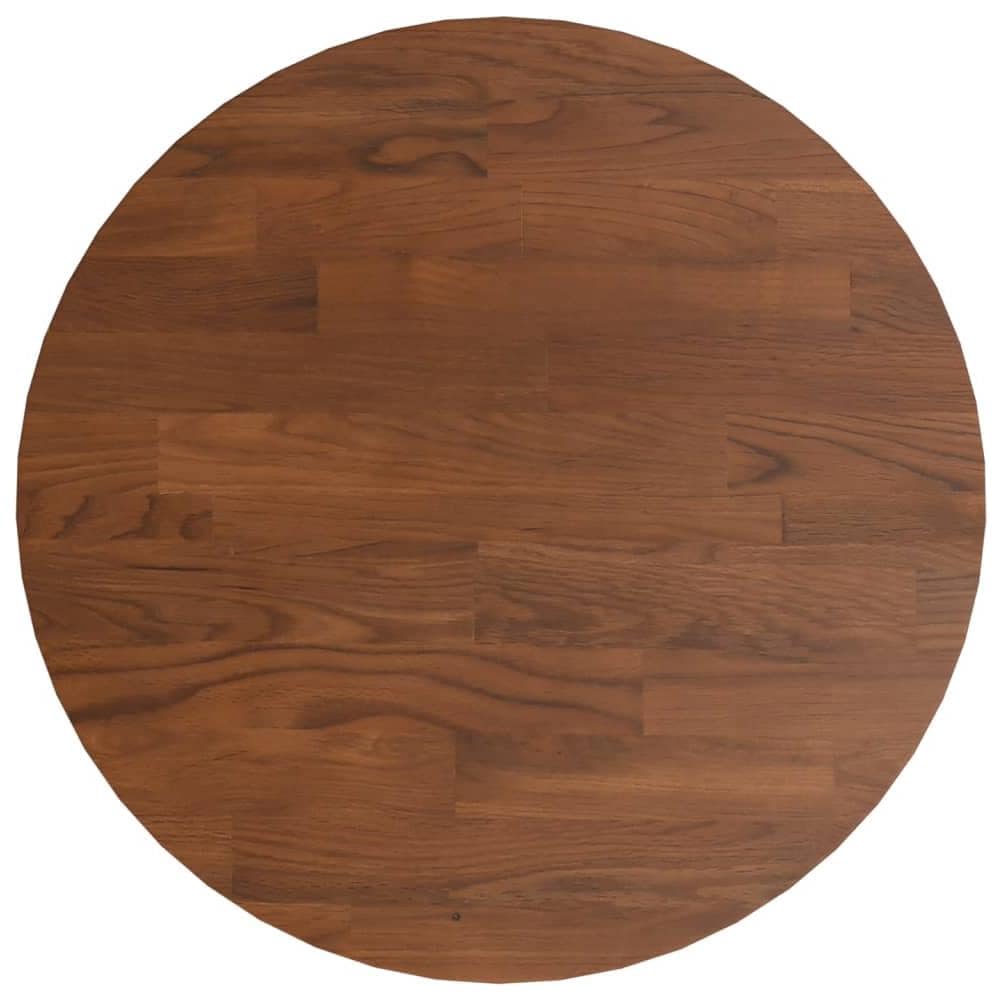 Piano Tavolo Rotondo Marrone Scuro 30x1,5 Cm Rovere Trattato - Foto 2