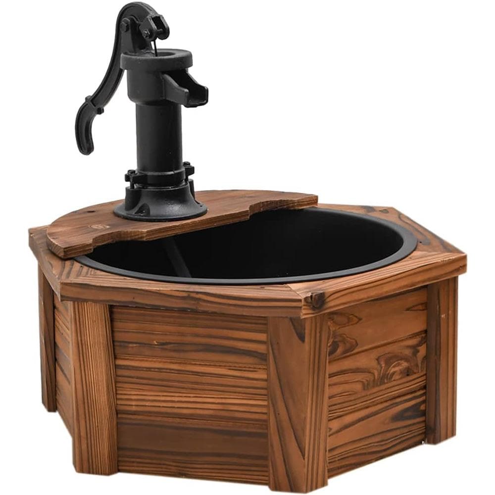 Fontana D'acqua Con Pompa 57x57x53 Cm Legno Massello Di Abete - Foto 2
