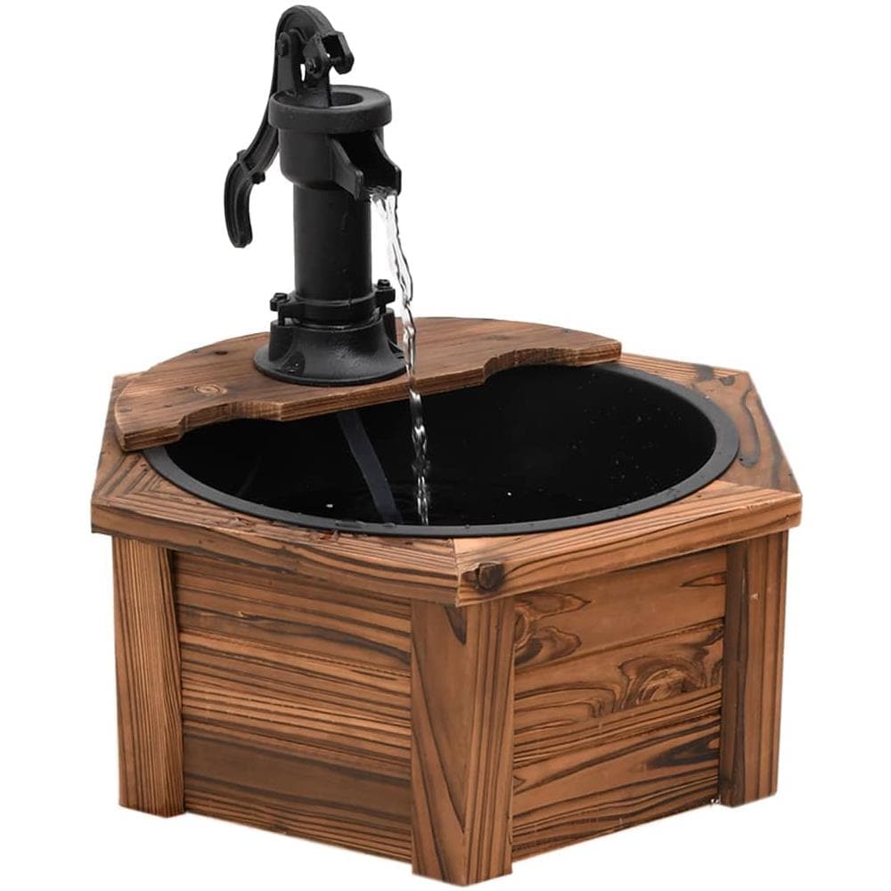 Fontana D'acqua Con Pompa 57x57x53 Cm Legno Massello Di Abete - Foto 3