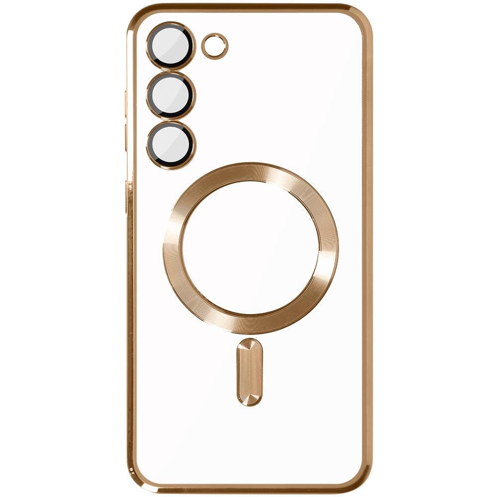 Cover Magsafe Per Samsung S23 Plus Con Protezione Fotocamera Trasparente / Oro - Foto 1
