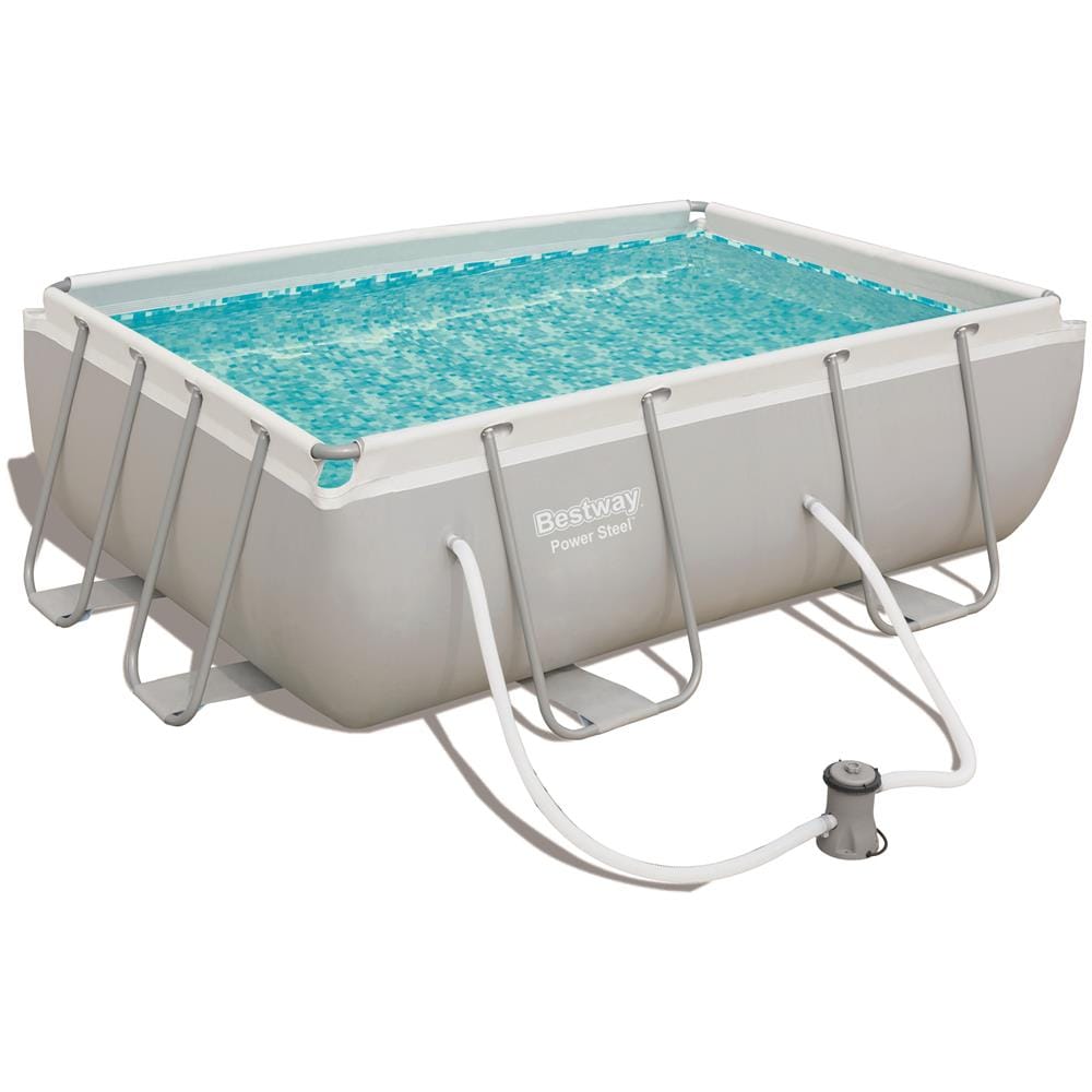 Power Steel 56629 piscina fuori terra Piscina con bordi Piscina rettangolare 3662 L Blu, Grigio - Foto 1