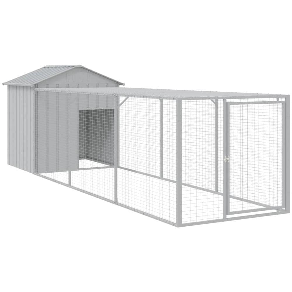 Pollaio Area Corsa Grigio Chiaro 117x405x123 Cm Acciaio Zincato - Foto 1