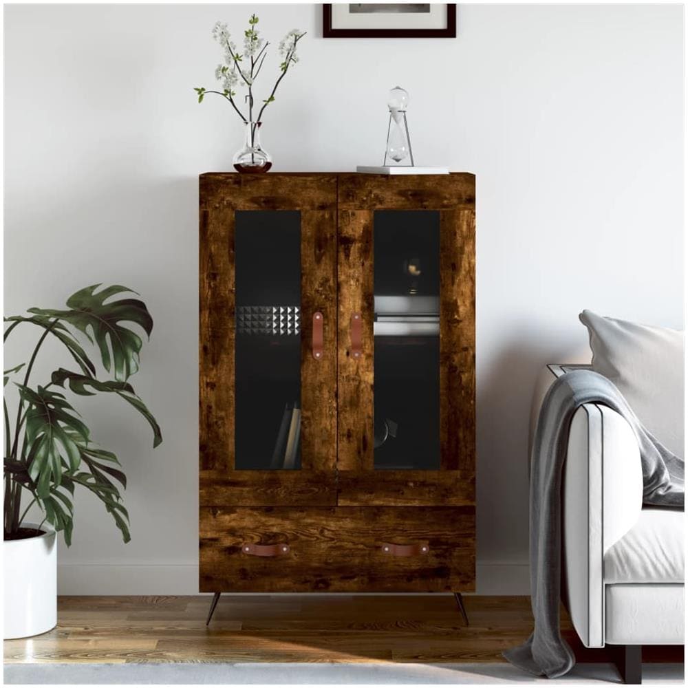 Credenza Rovere Fumo 69,5x31x115 Cm In Legno Multistrato - Foto 1