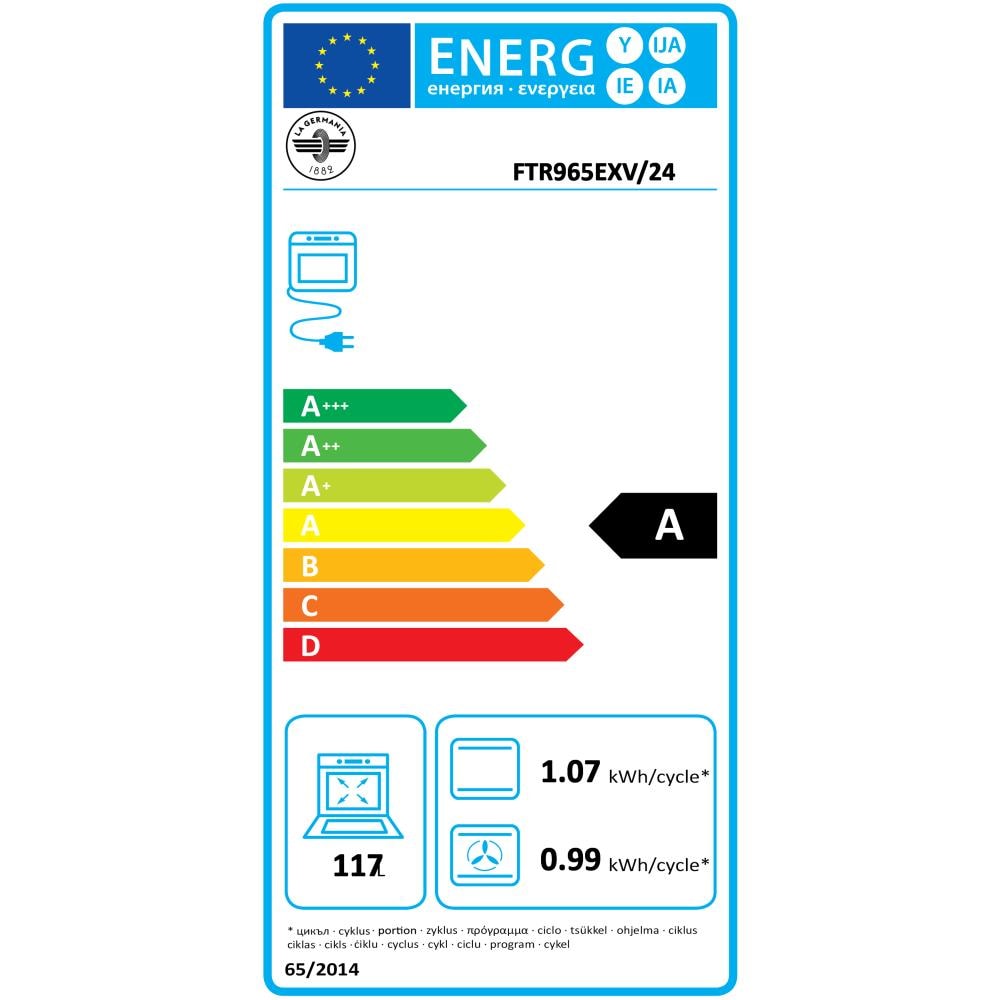 Cucina Elettrica FTR965EXV 5 Fuochi a Gas Forno Elettrico Multifunzione Termoventilato Classe A 90cm Colore Inox - Foto 2