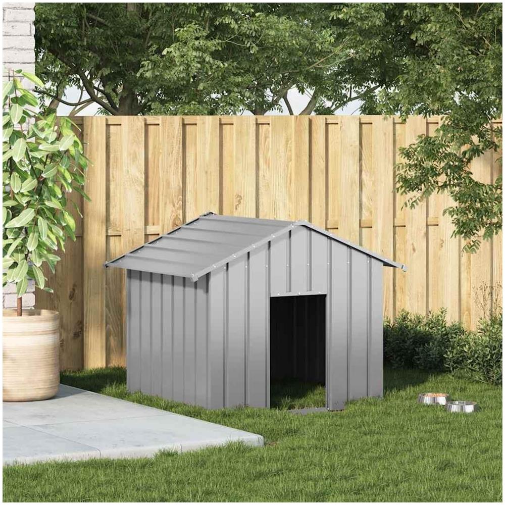 Casetta per Cani con Tetto 131x101x102 cm Acciaio Zincato - Foto 2