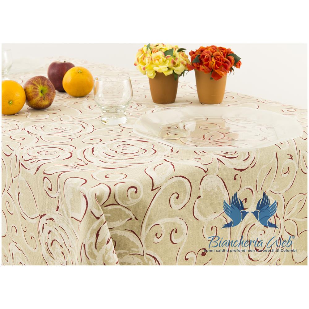 Tovaglia Miros Disegno Amelie Rosso 140x240 Amelie Rosso - Foto 1