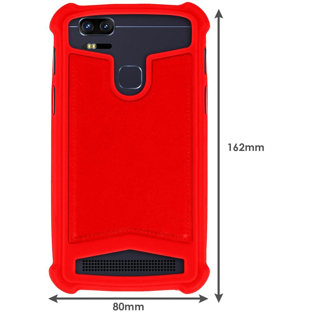 Cover Mocca Universale Smartphone Da 5.3 A 5.5 Pollici In Silicone Gel Rosso - Foto 8