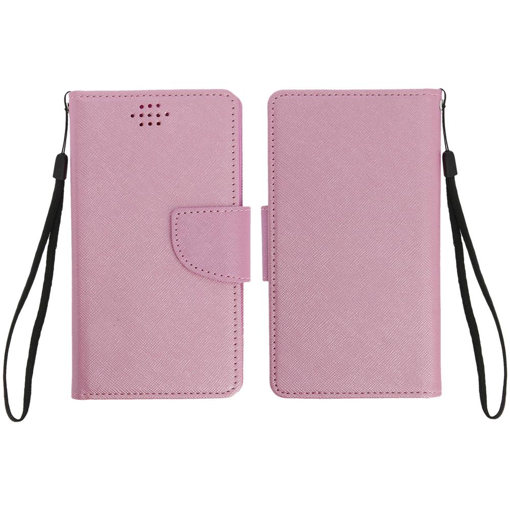 Custodia Portafoglio Fancy Style Per Smartphone Taglia Xxl - Rosa Champagne - Foto 1