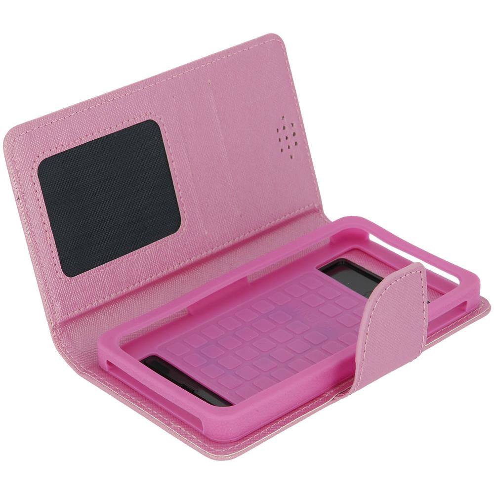 Custodia Portafoglio Fancy Style Per Smartphone Taglia Xxl - Rosa Champagne - Foto 2