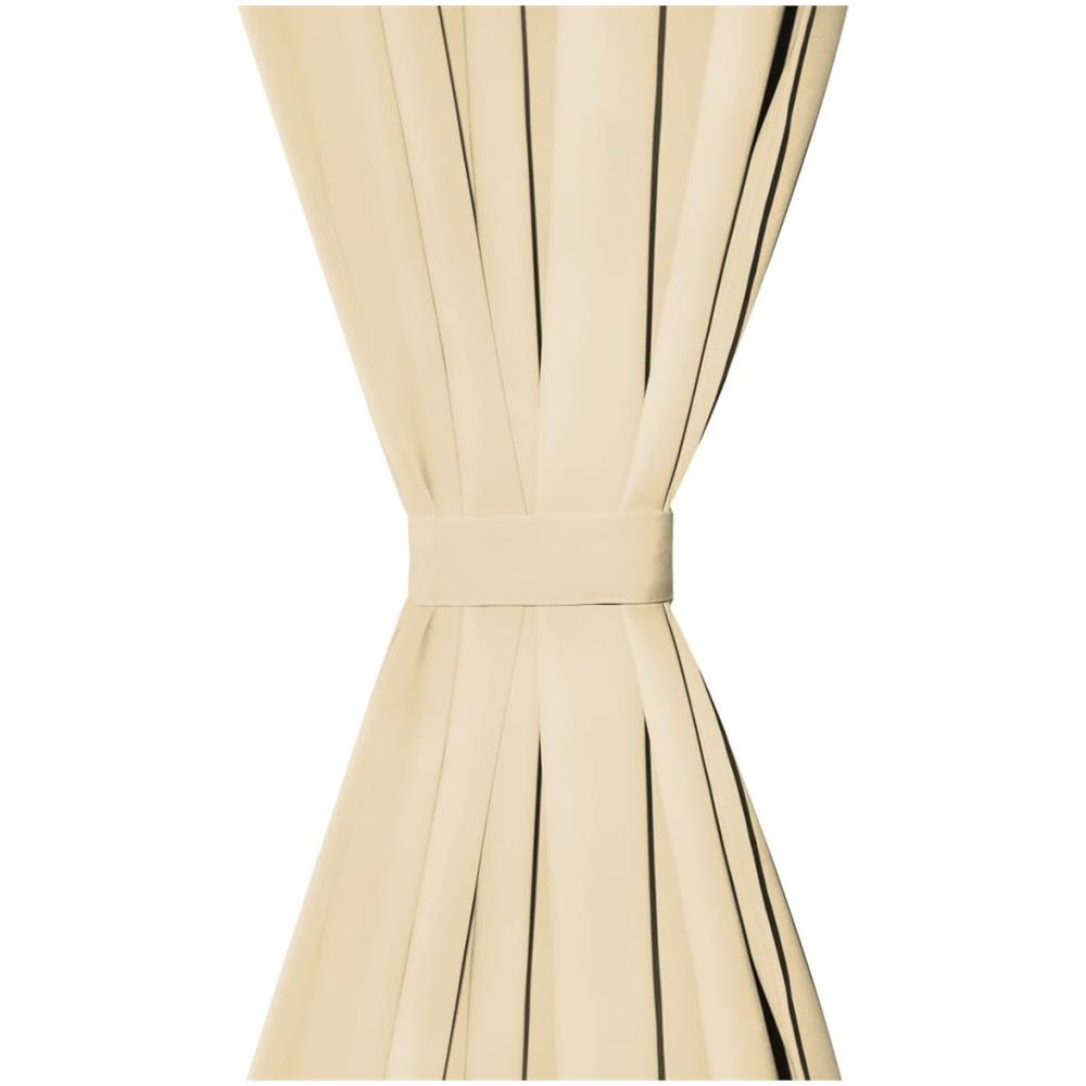2 Pz Tende In Micro Raso Con Passanti 140x175 Cm Beige - Foto 4