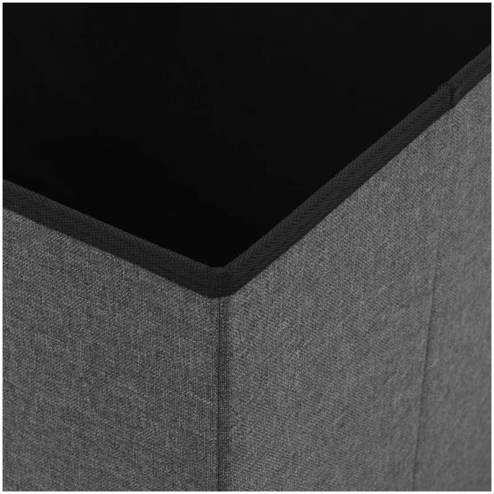 Sgabelli Pieghevoli 2 Pz In Simil Lino 38x38x38 Cm Grigio Scuro - Foto 2