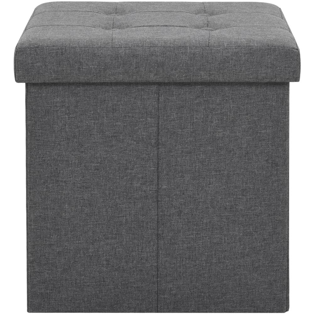 Sgabelli Pieghevoli 2 Pz In Simil Lino 38x38x38 Cm Grigio Scuro - Foto 7
