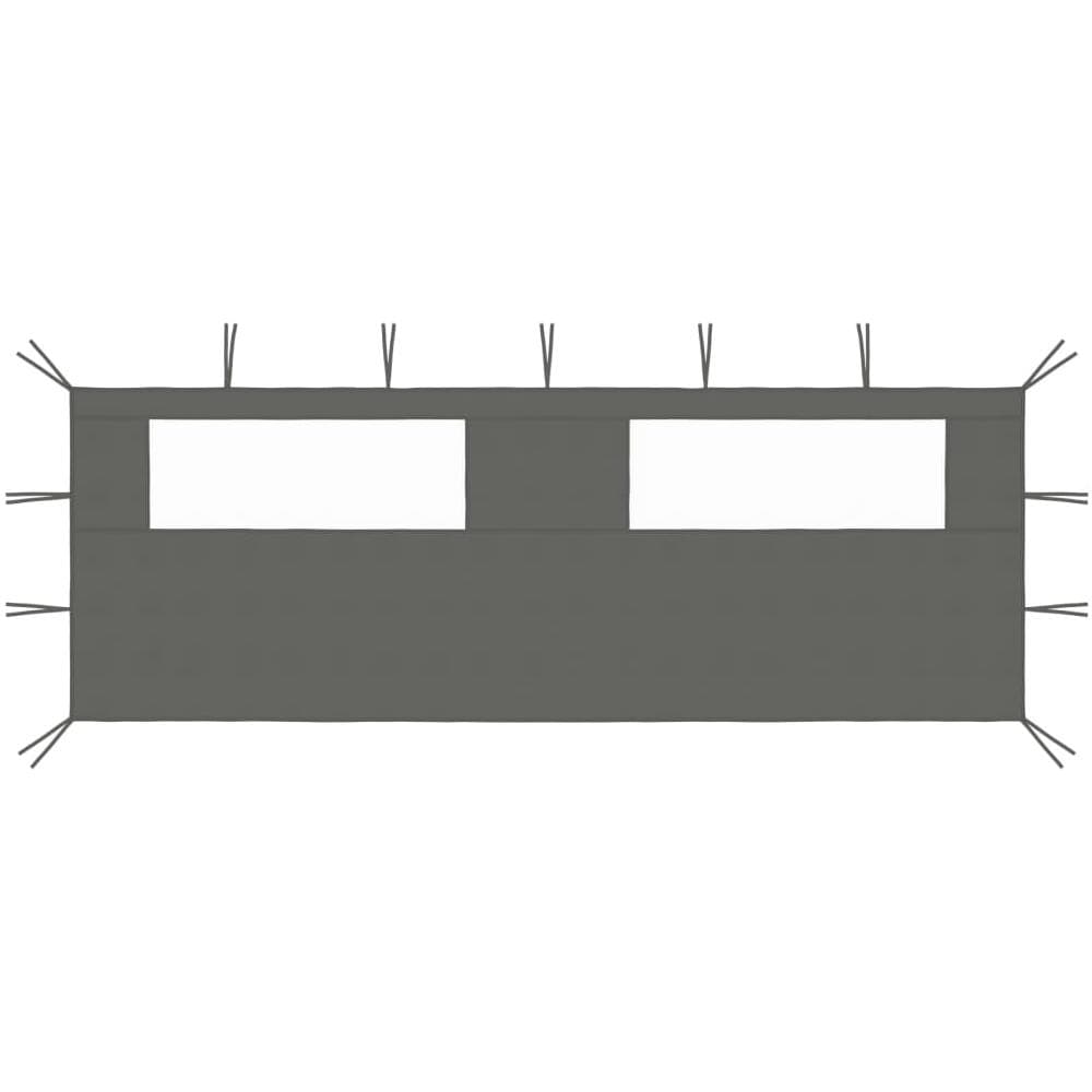 Parete Con Finestre Per Gazebo 6x2 M Antracite - Foto 1