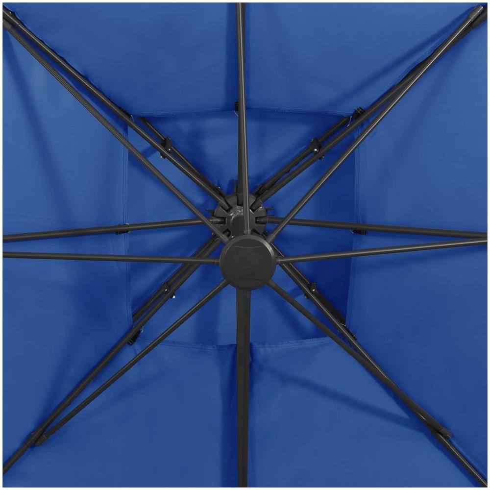 Ombrellone a Sbalzo con Doppia Copertura 300x300 cm Azzurro - Foto 3