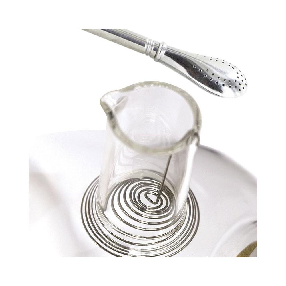 Teiera In Vetro E Bambù 1 L + Cannuccia In Acciaio Inox Con Filtro - Foto 2