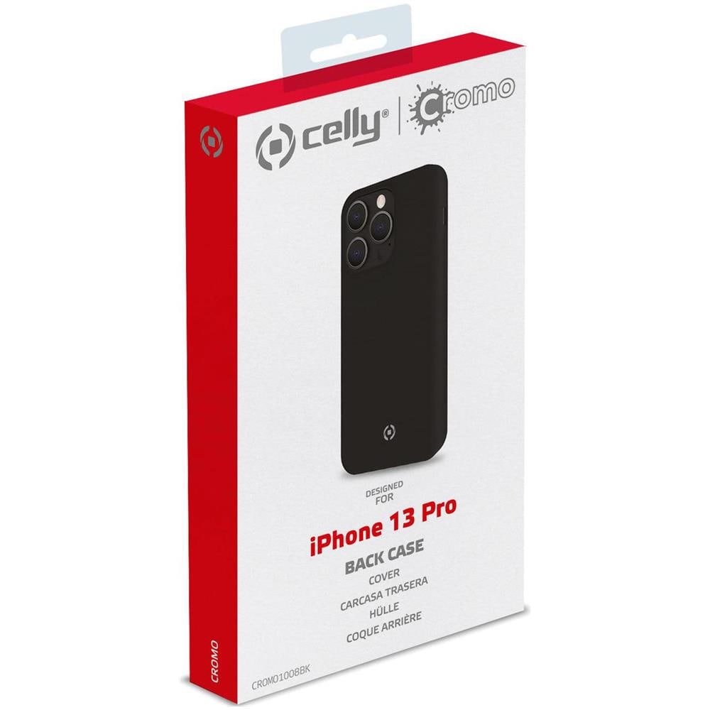 Custodia In Gomma Morbida Cromo Iphone 13 Pro Nera - Foto 2