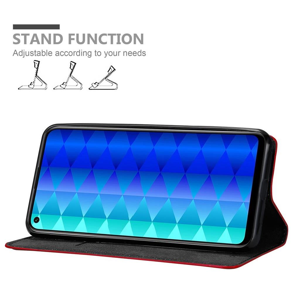 Cadorabo Custodia Compatibile Con Honor 9c In Rosso Mela - Coperchio Protettiva Con Chiusura Magnetica, Funzione Stand E Tasca Per Le Carte - Foto 2