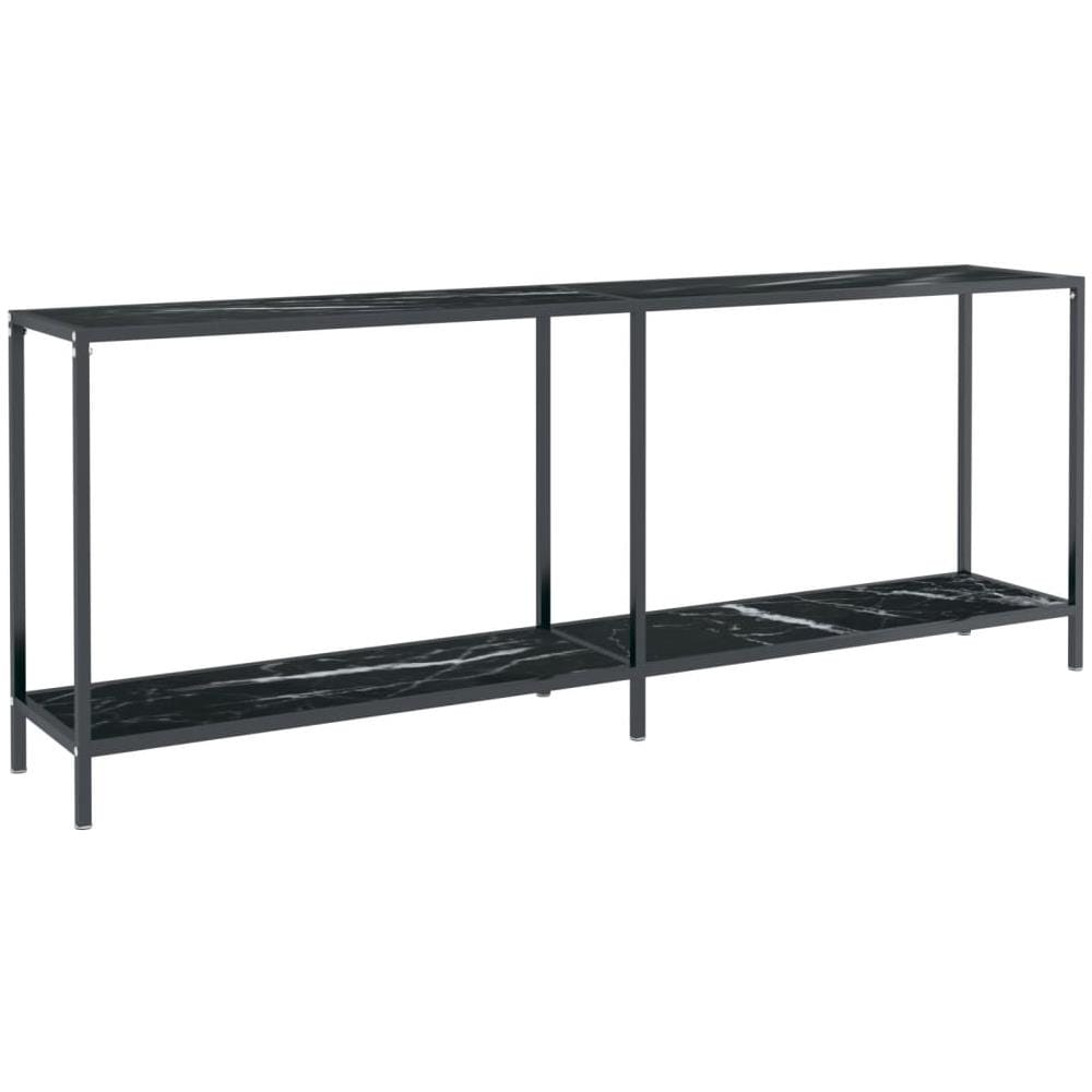 Tavolo Consolle Nero 200x35x75,5 Cm In Vetro Temperato - Foto 2