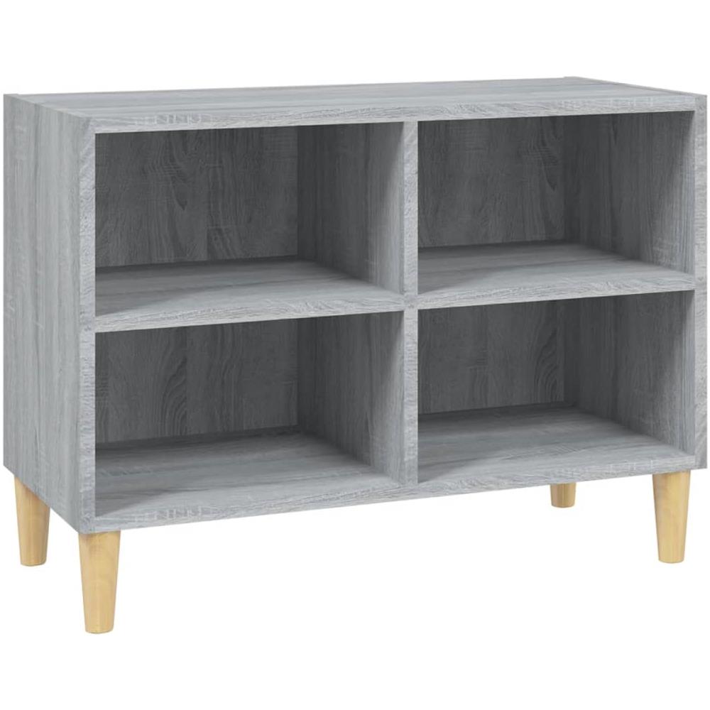 Mobile Tv Gambe In Legno Massello Grigio Sonoma 69,5x30x50 Cm - Foto 2
