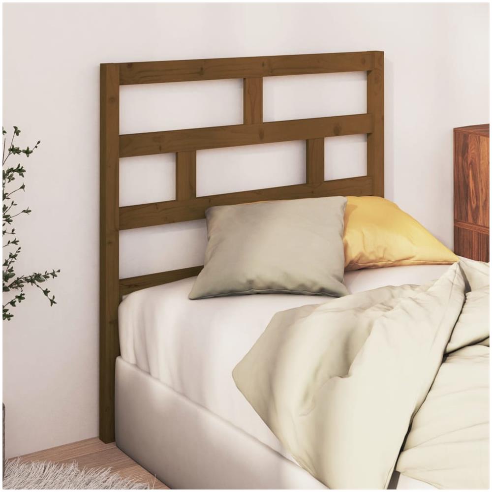Testiera Per Letto In Legno Massello Di Pino - Bianca, Dimensioni 81x4x100cm, Design Rustico Elegante