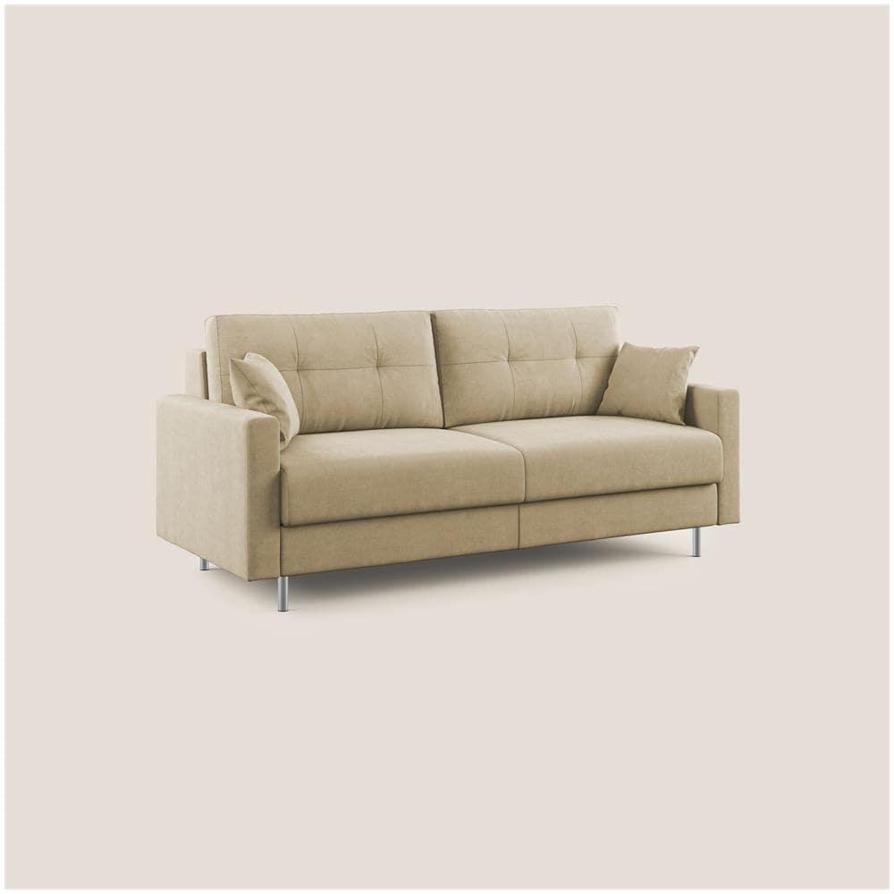 Megan Divano Letto Matrimoniale In Microfibra Smacchiabile T11 Beige - Foto 2