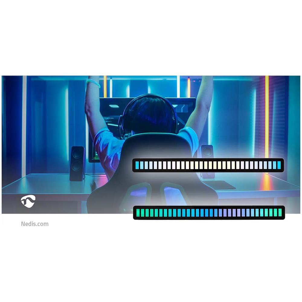Luci Led Rgb Da Scrivania Gaming Controllo Sonoro Due Pezzi 64 Led Ricaricabili Usb C - Foto 12