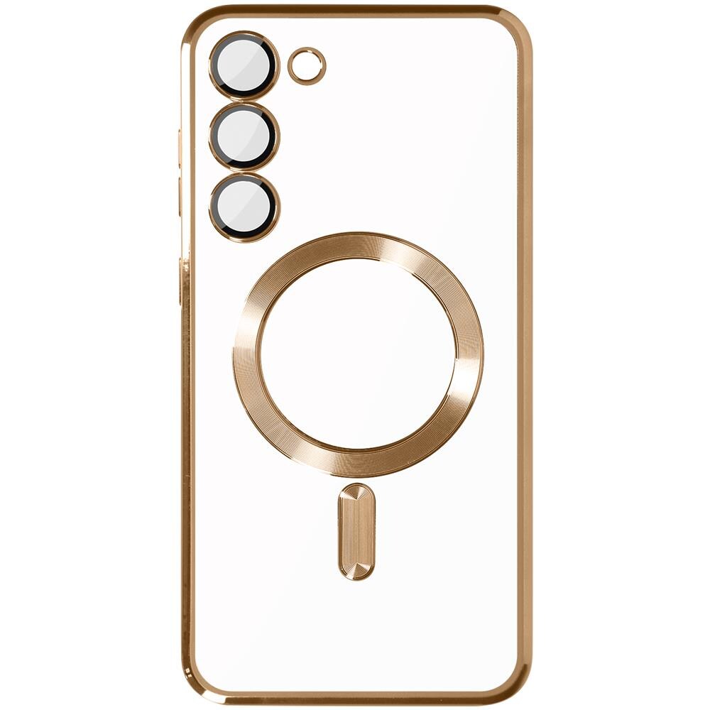 Cover Magsafe Per Samsung S23 Con Protezione Fotocamera Trasparente / Oro - Foto 1