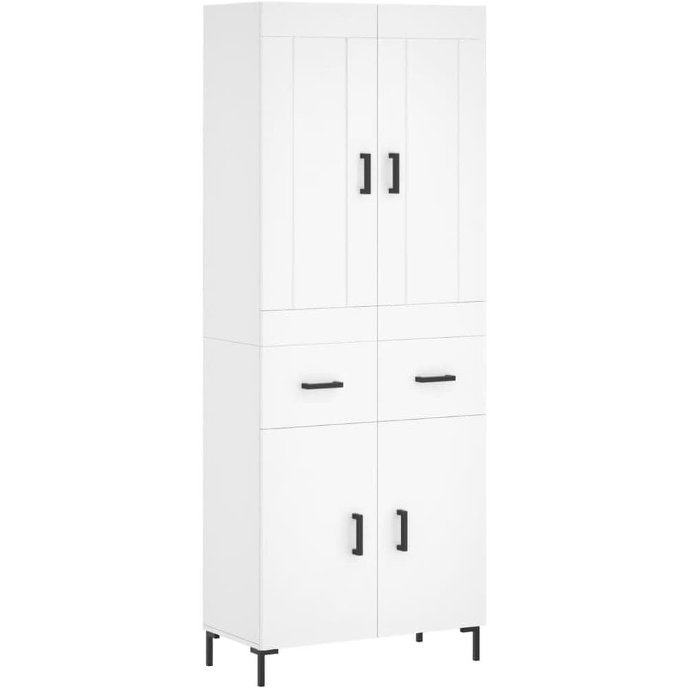 Credenza Bianca 69,5x34x180 Cm In Legno Multistrato - Foto 2